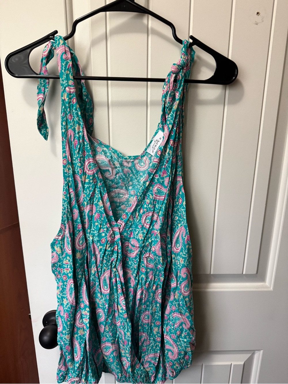 Emily Wonder Turquoise Paisley Tie-Strap Tank